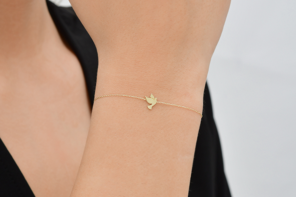 Quyumcu - 14 AyarAltın Kuş Bileklik (1)