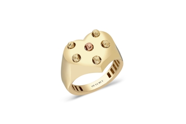 Quyumcu - 14 Karat Gold Dorika Heart Ring