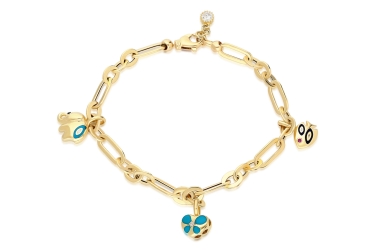 Quyumcu - 14 Karat Gold Enameled Bracelet (1) Quyumcu - 14 Karat Gold Enameled Bracelet (1)