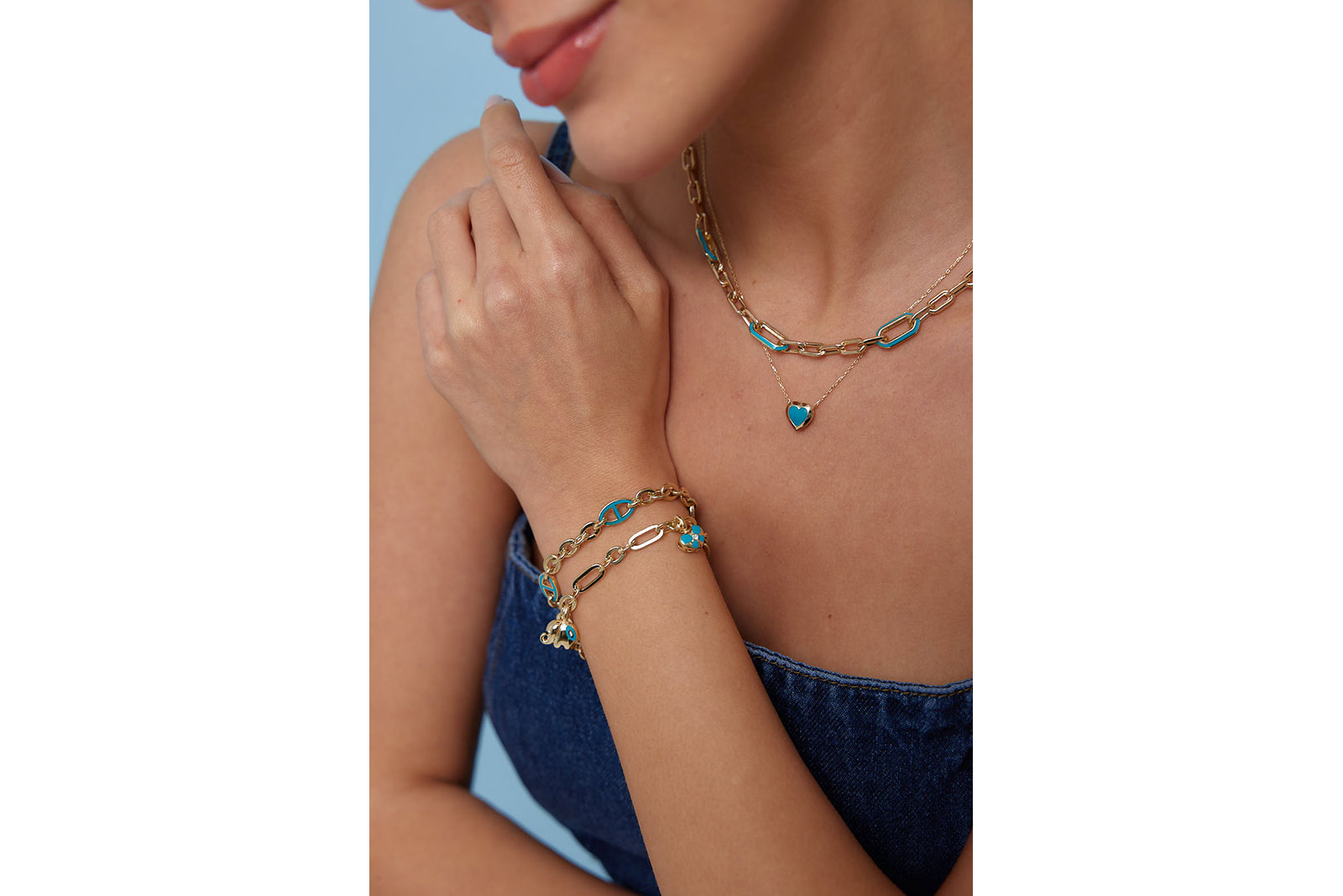 Quyumcu - 14 Karat Gold Enameled Bracelet