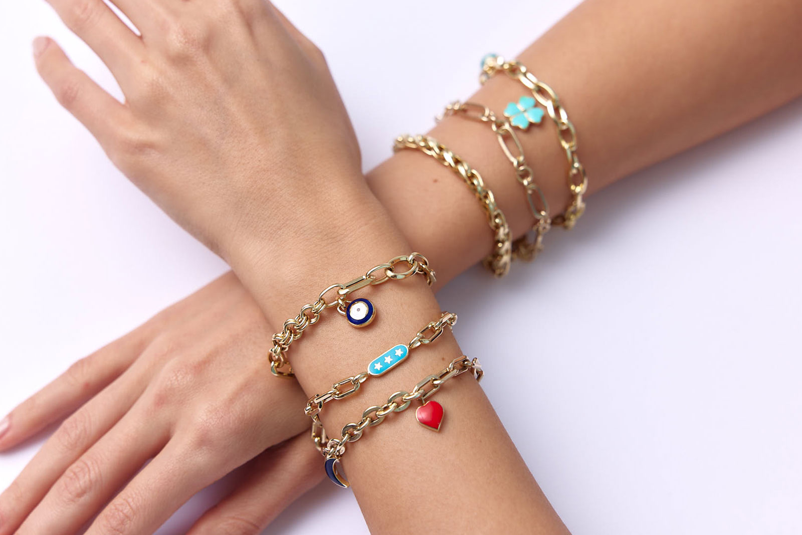 Quyumcu - 14 Karat Gold Enameled Bracelet