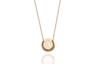 Quyumcu - 14K Gold A Letter Necklace