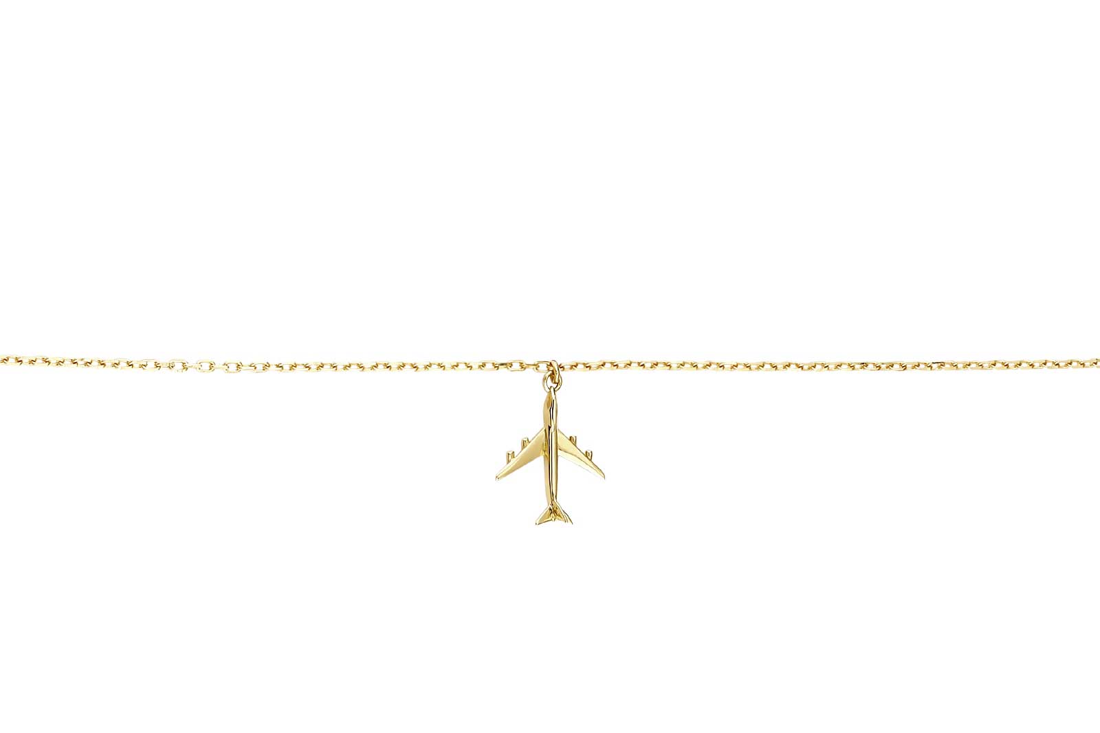 Quyumcu - 14K Gold Airplane Anklet (1) Quyumcu - 14K Gold Airplane Anklet (1)