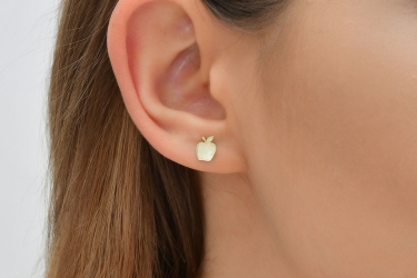 Quyumcu - 14K Gold Apple Earrings (1) Quyumcu - 14K Gold Apple Earrings (1)