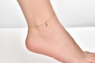 Quyumcu - 14K Gold Bird Anklet