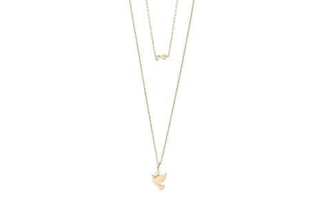 Quyumcu - 14K Gold Bird Necklace
