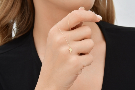Quyumcu - 14K Gold Bird Necklace (1)