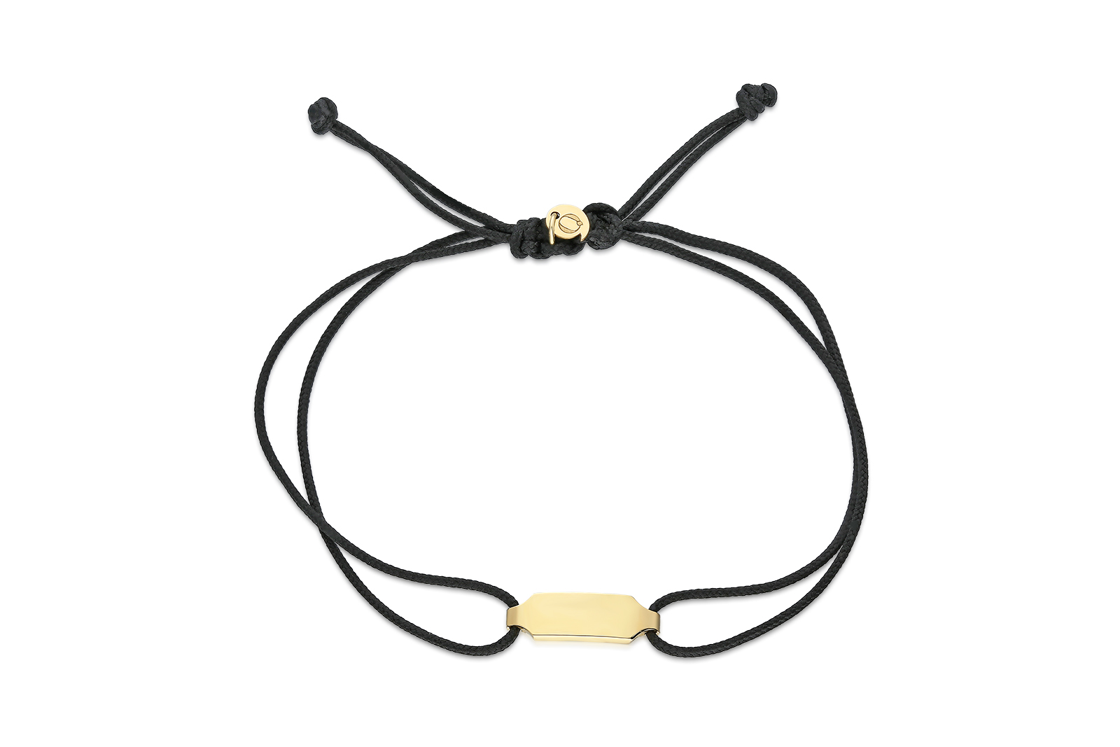 Quyumcu - 14K Gold Black Cord Plate Bracelet Quyumcu - 14K Gold Black Cord Plate Bracelet