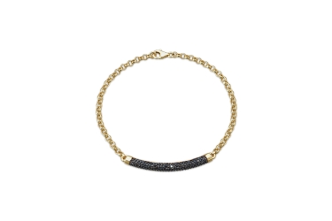 Quyumcu - 14K Gold Bracelet with Black Stone (1) Quyumcu - 14K Gold Bracelet with Black Stone (1)