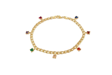 Quyumcu - 14K Gold Bracelet with Colored Stones (1) Quyumcu - 14K Gold Bracelet with Colored Stones (1)