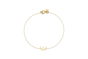Quyumcu - 14K Gold Bracelet with Crown Charm