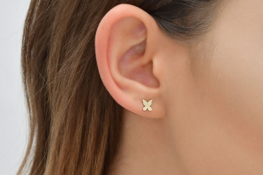 Quyumcu - 14K Gold Butterfly Earrings (1) Quyumcu - 14K Gold Butterfly Earrings (1)