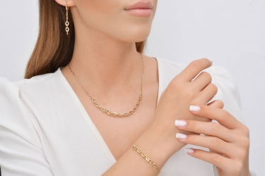 Quyumcu - 14K Gold Chain Italian Earrings (1) Quyumcu - 14K Gold Chain Italian Earrings (1)