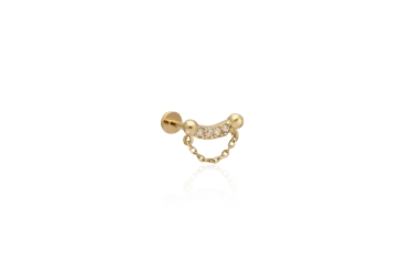 Quyumcu - 14K Gold Chain Tragus Earring Quyumcu - 14K Gold Chain Tragus Earring
