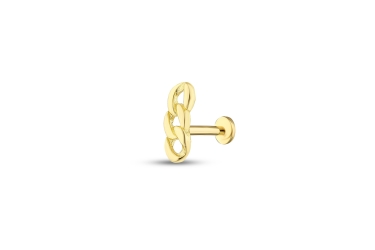 Quyumcu - 14K Gold Chain Tragus Earring