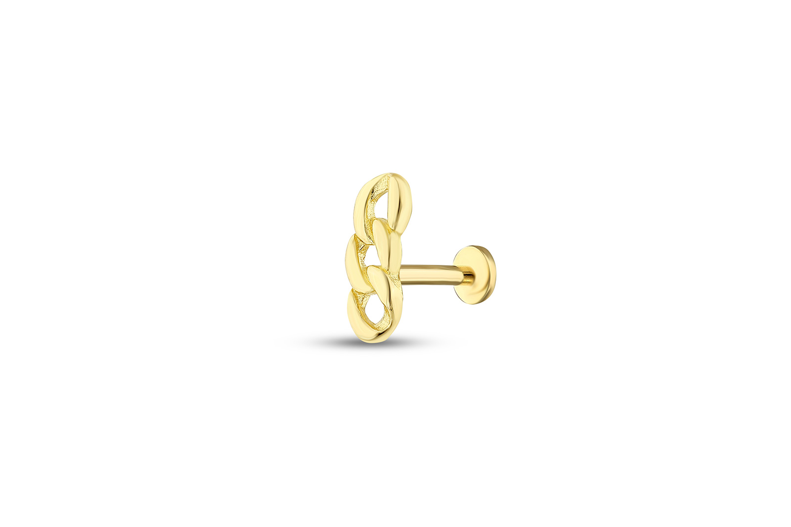 Quyumcu - 14K Gold Chain Tragus Earring