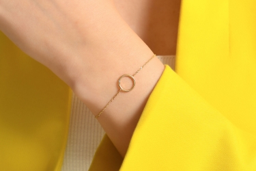 Quyumcu - 14K Gold Circle Figure Bracelet Quyumcu - 14K Gold Circle Figure Bracelet