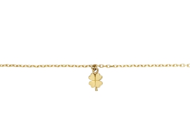 Quyumcu - 14K Gold Clover Anklet (1)