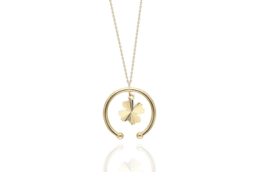 Quyumcu - 14K Gold Clover Necklace  Quyumcu - 14K Gold Clover Necklace
