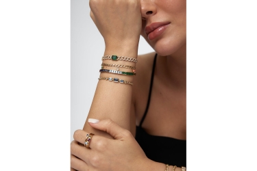 Quyumcu - 14K Gold Colored Stone Bracelet Quyumcu - 14K Gold Colored Stone Bracelet