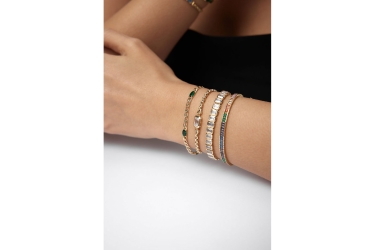 Quyumcu - 14K Gold Colored Stone Waterway Bracelet Quyumcu - 14K Gold Colored Stone Waterway Bracelet