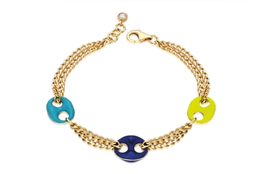 Quyumcu - 14K Gold Colorful Enamel Bracelet Quyumcu - 14K Gold Colorful Enamel Bracelet
