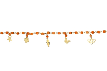 Quyumcu - 14K Gold Coral Stone Bracelet (1) Quyumcu - 14K Gold Coral Stone Bracelet (1)