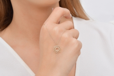 Quyumcu - 14K Gold Crown Chakra Necklace (1) Quyumcu - 14K Gold Crown Chakra Necklace (1)