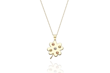 Quyumcu - 14K Gold Dorica Clover Necklace