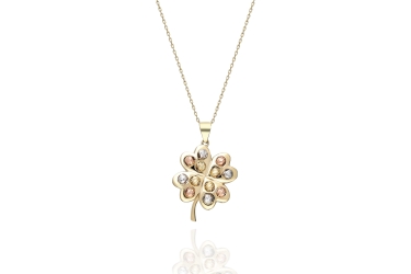 Quyumcu - 14K Gold Dorica Clover Necklace