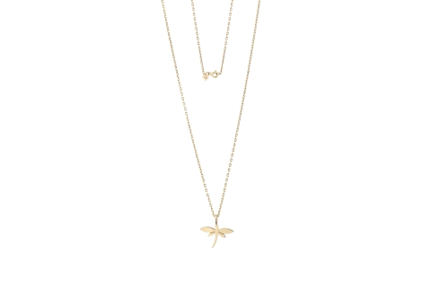 Quyumcu - 14K Gold Dragonfly Necklace