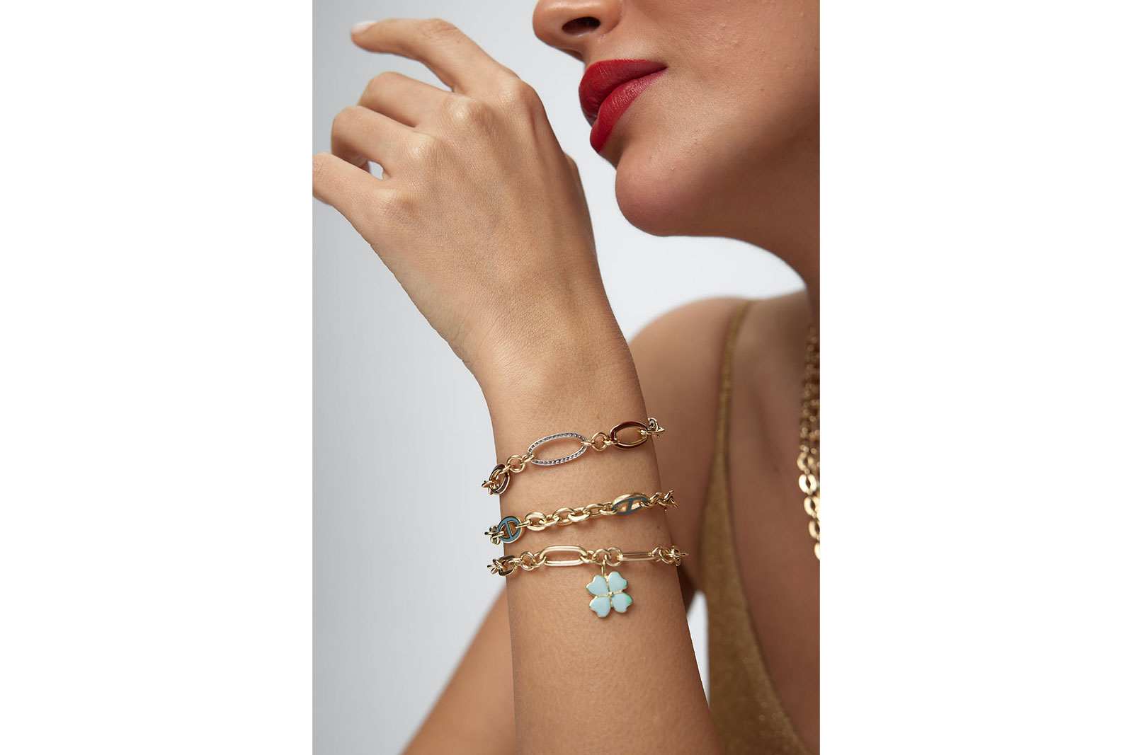 Quyumcu - 14K Gold Enameled Bracelet