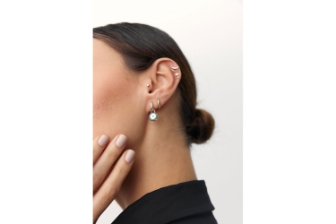 Quyumcu - 14K Gold Enameled Evil Eye Earrings Quyumcu - 14K Gold Enameled Evil Eye Earrings