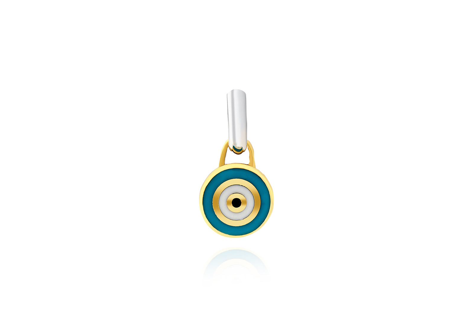 Quyumcu - 14K Gold Enameled Evil Eye Earrings (1) Quyumcu - 14K Gold Enameled Evil Eye Earrings (1)