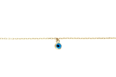 Quyumcu - 14K Gold Evil Eye Anklet (1)
