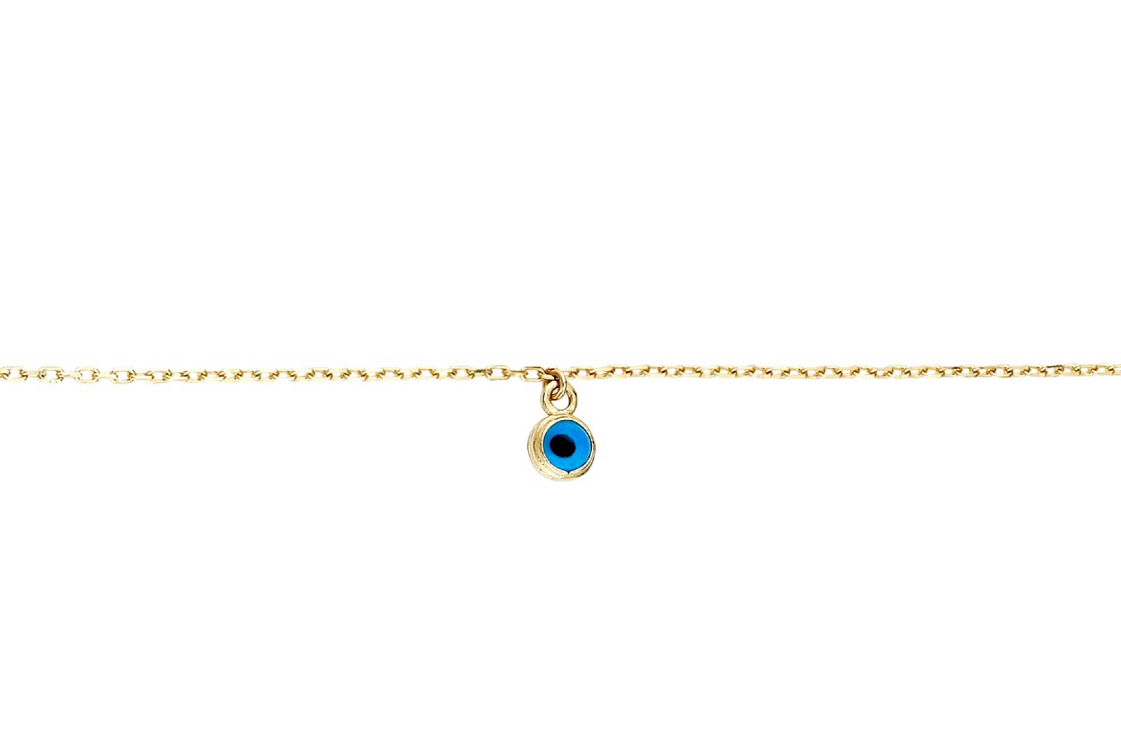 Quyumcu - 14K Gold Evil Eye Anklet (1) Quyumcu - 14K Gold Evil Eye Anklet (1)