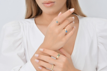 Quyumcu - 14K Gold Evil Eye Ring (1)