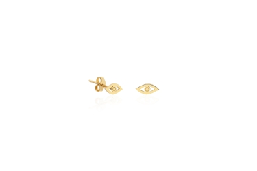 Quyumcu - 14K Gold Eye Shaped Earrings Quyumcu - 14K Gold Eye Shaped Earrings