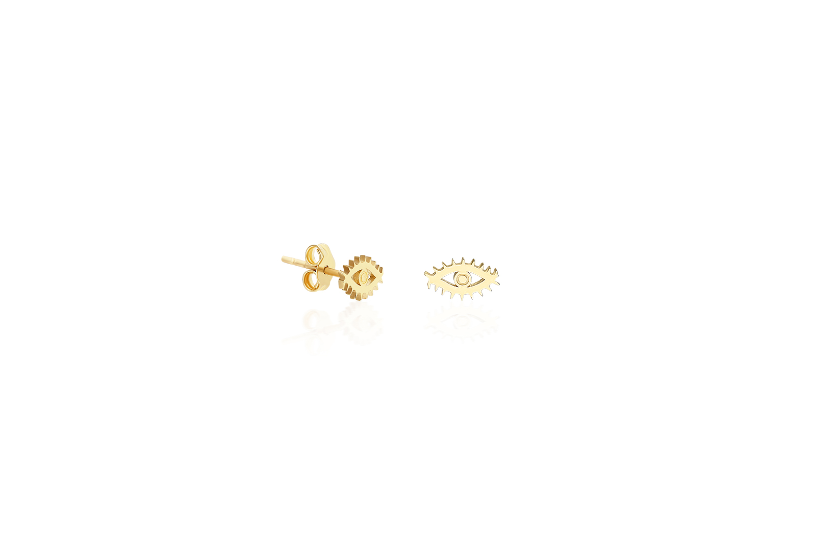Quyumcu - 14K Gold Eye Shaped Earrings Quyumcu - 14K Gold Eye Shaped Earrings
