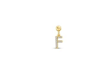 Quyumcu - 14K Gold F Letter Charm Quyumcu - 14K Gold F Letter Charm