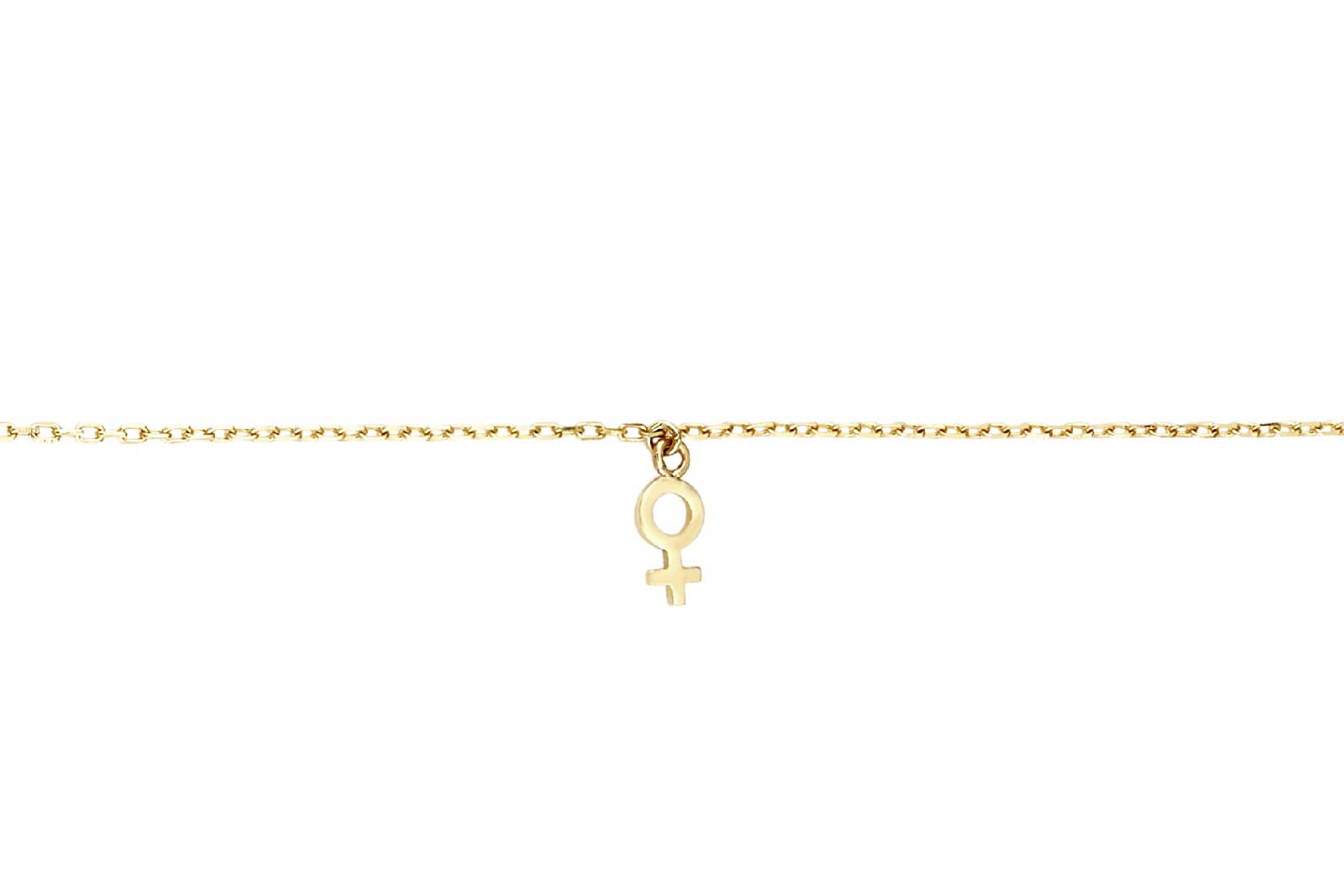 Quyumcu - 14K Gold Feminine Symbol Anklet (1) Quyumcu - 14K Gold Feminine Symbol Anklet (1)
