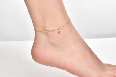 Quyumcu - 14K Gold Feminine Symbol Anklet