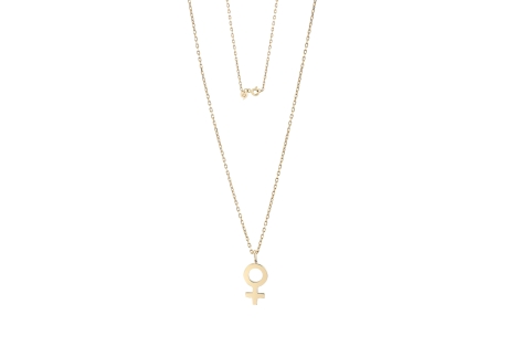 Quyumcu - 14K Gold Femininity Symbol Necklace