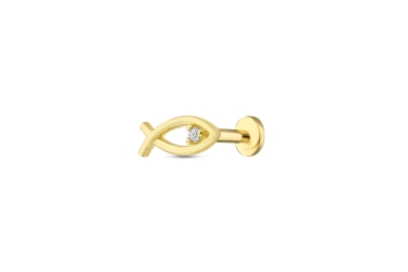 Quyumcu - 14K Gold Fish Tragus Earring Quyumcu - 14K Gold Fish Tragus Earring