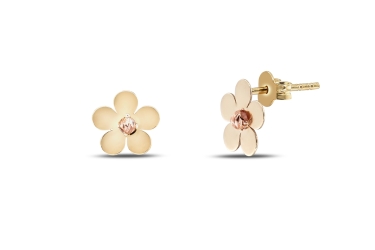 Quyumcu - 14K Gold Flower Earrings (1)