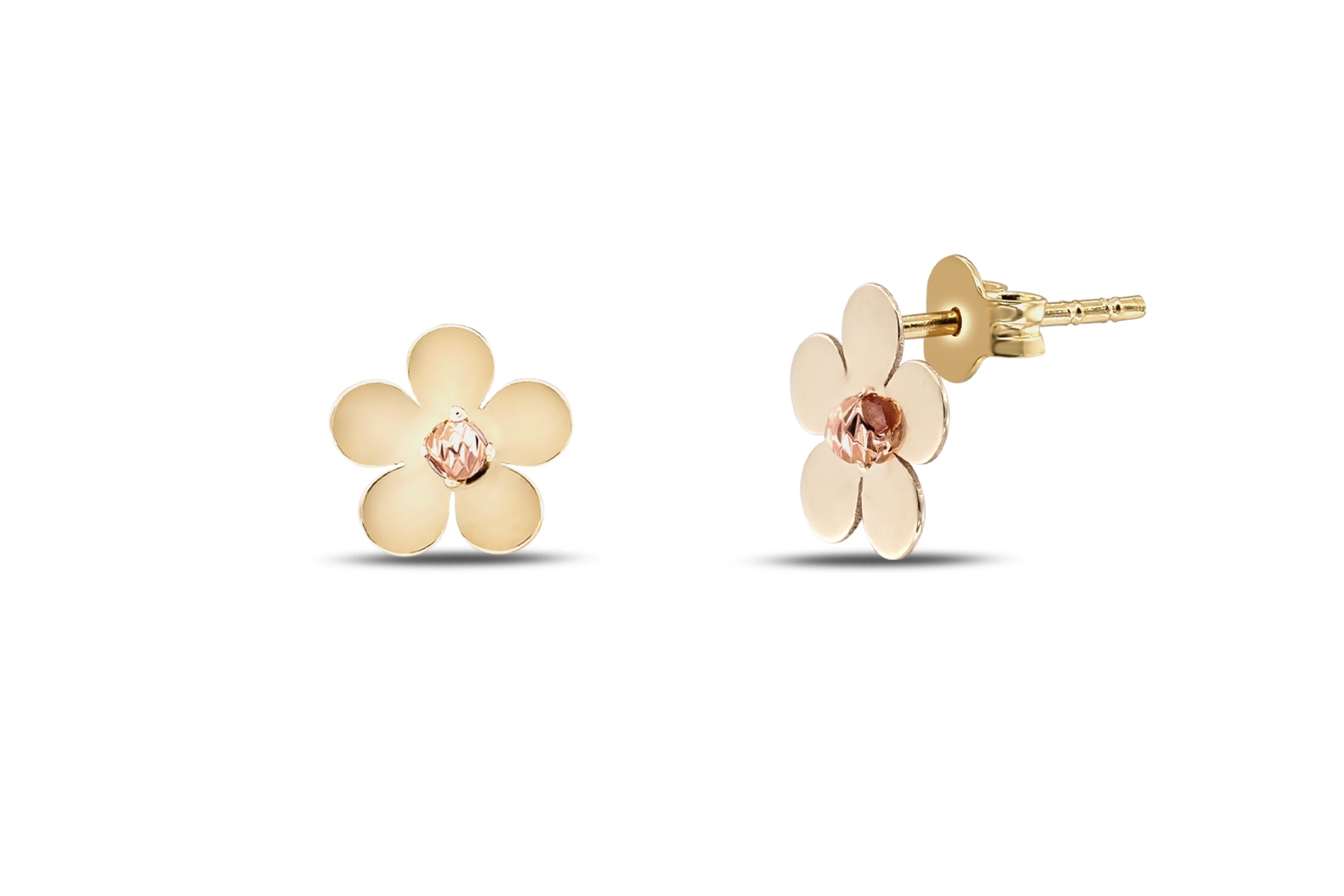 Quyumcu - 14K Gold Flower Earrings (1) Quyumcu - 14K Gold Flower Earrings (1)