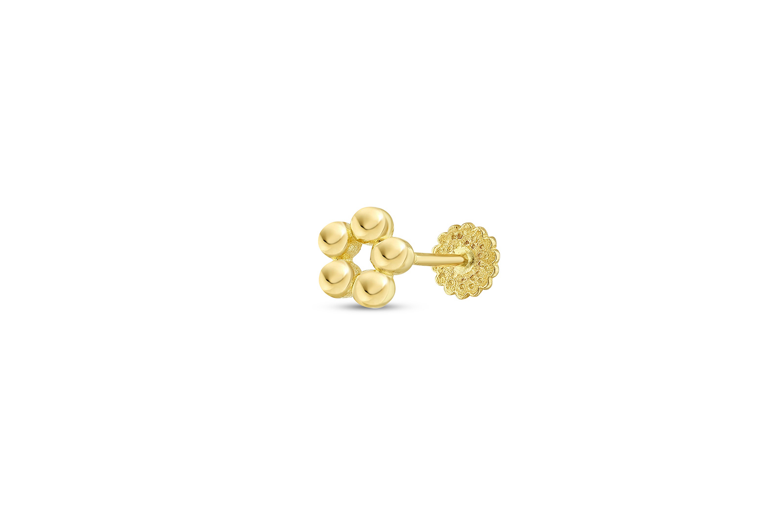 Quyumcu - 14K Gold Flower Tragus Earring