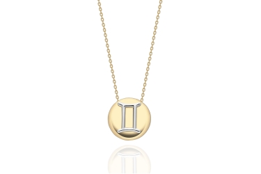Quyumcu - 14K Gold Gemini Pendant Necklace Quyumcu - 14K Gold Gemini Pendant Necklace