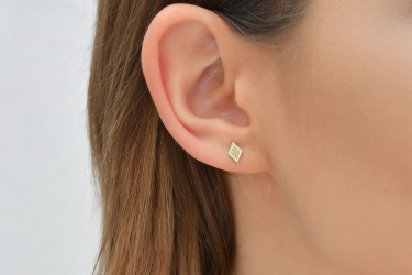 Quyumcu - 14K Gold Geometric Earring (1) Quyumcu - 14K Gold Geometric Earring (1)
