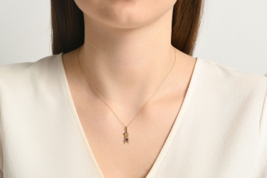 Quyumcu - 14K Gold Girl Pendant Necklace Quyumcu - 14K Gold Girl Pendant Necklace